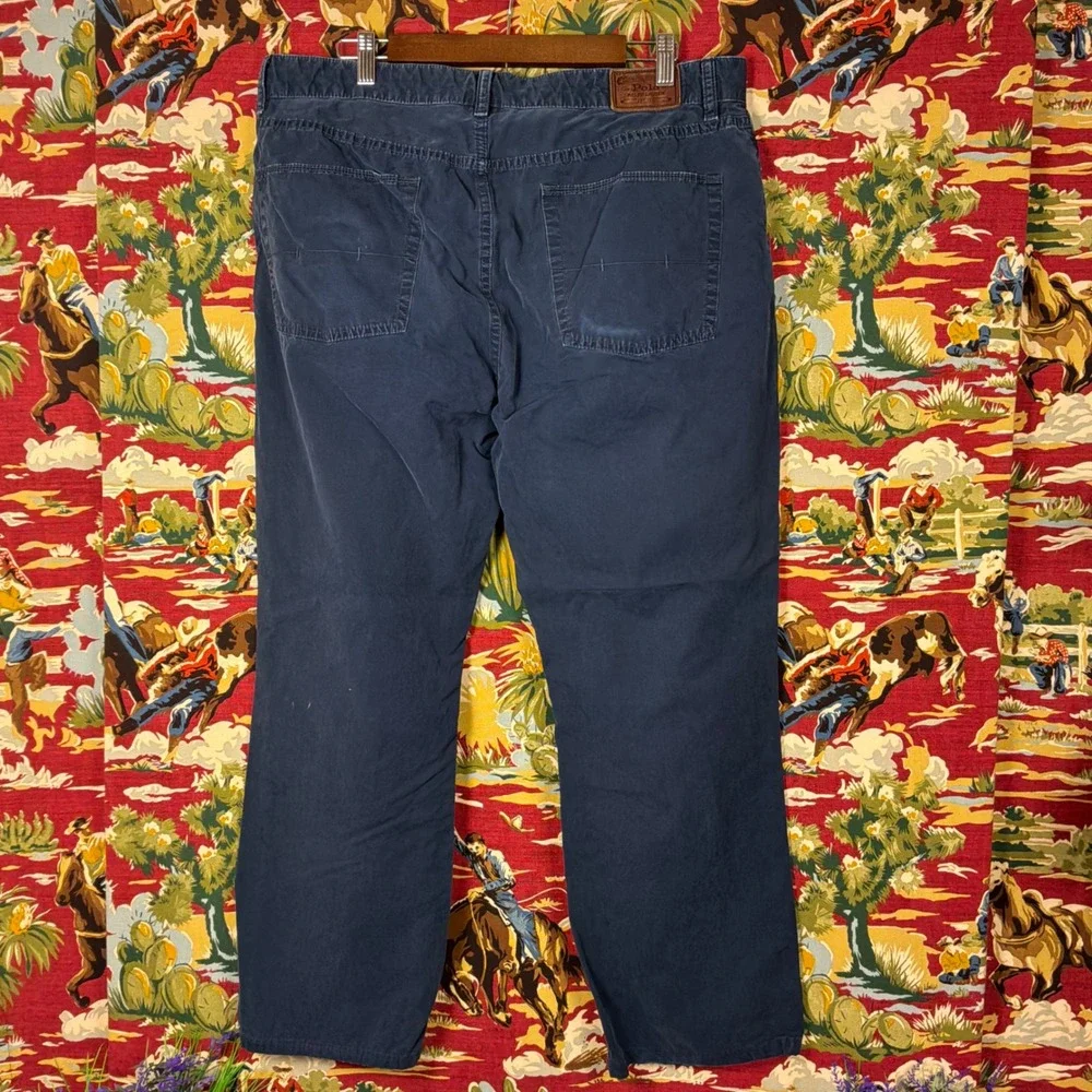 Polo Ralph Lauren Dungarees Mens 38x30 Navy Blue Good Vintage Distressed